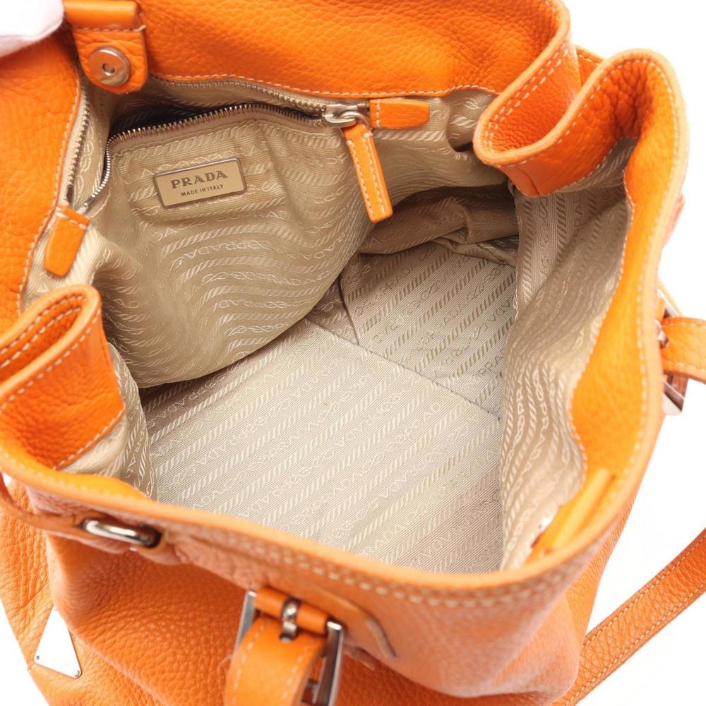 PRADA Tote bag leather women's orange - Picture 4 of 10